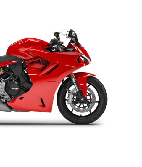 Seitenaufnahme einer roten Ducati Panigale